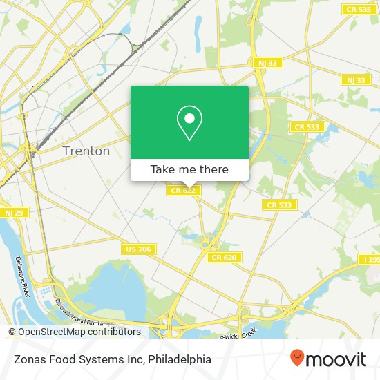 Mapa de Zonas Food Systems Inc