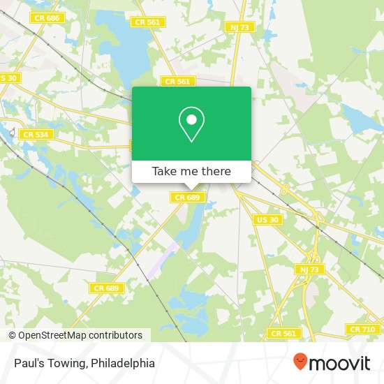 Paul's Towing map