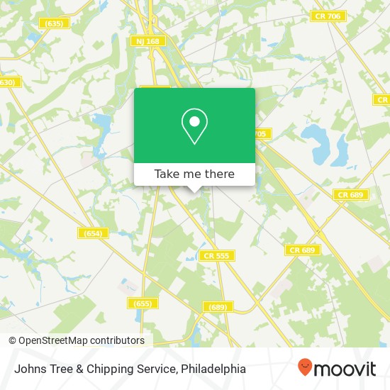 Johns Tree & Chipping Service map