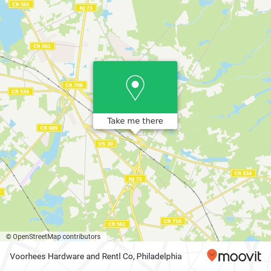 Voorhees Hardware and Rentl Co map