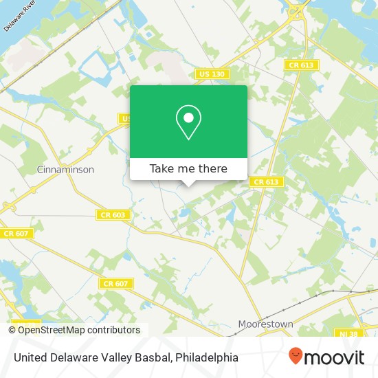 United Delaware Valley Basbal map