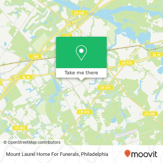 Mount Laurel Home For Funerals map