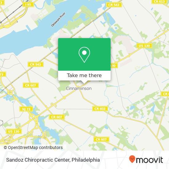 Sandoz Chiropractic Center map