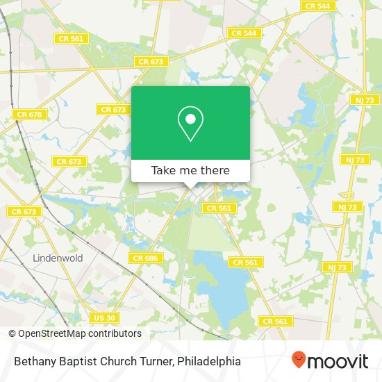 Bethany Baptist Church Turner map