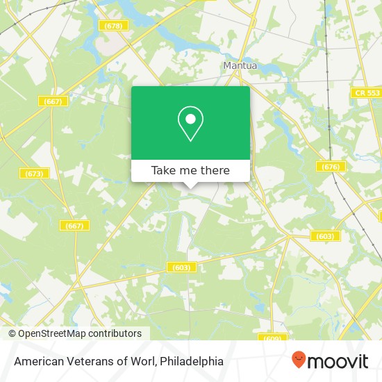 Mapa de American Veterans of Worl