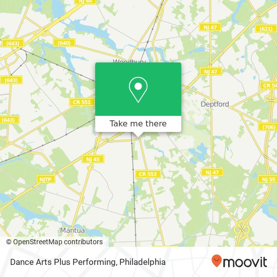 Dance Arts Plus Performing map