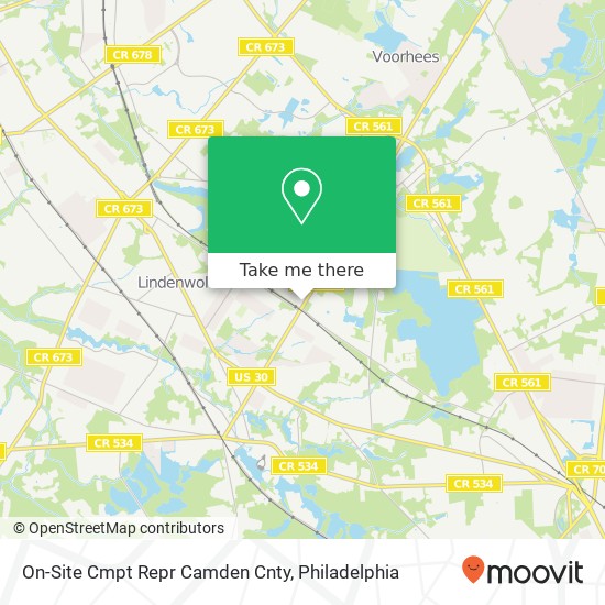 Mapa de On-Site Cmpt Repr Camden Cnty