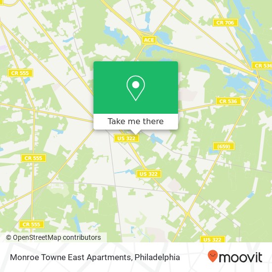 Mapa de Monroe Towne East Apartments