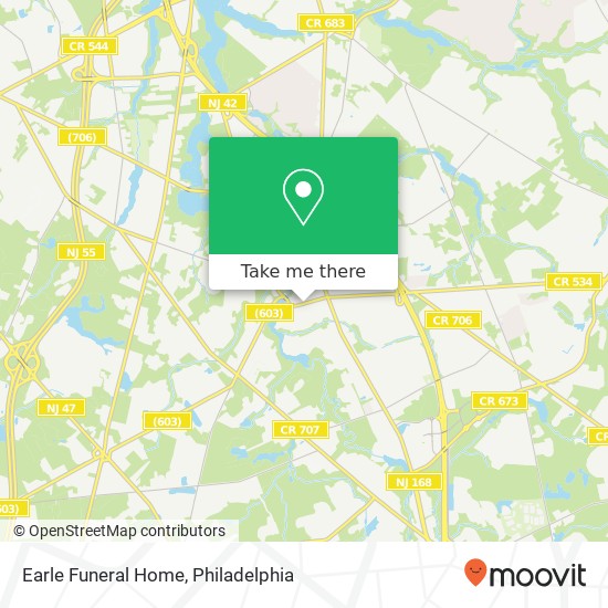 Earle Funeral Home map