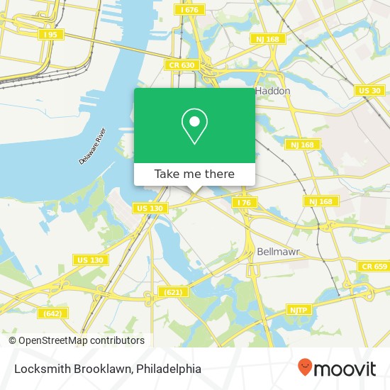 Mapa de Locksmith Brooklawn