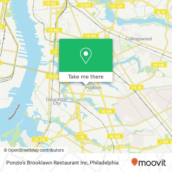Mapa de Ponzio's Brooklawn Restaurant Inc