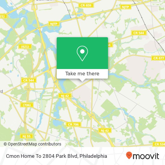 Mapa de Cmon Home To 2804 Park Blvd