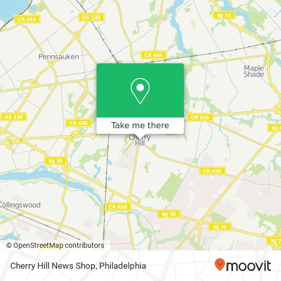 Mapa de Cherry Hill News Shop