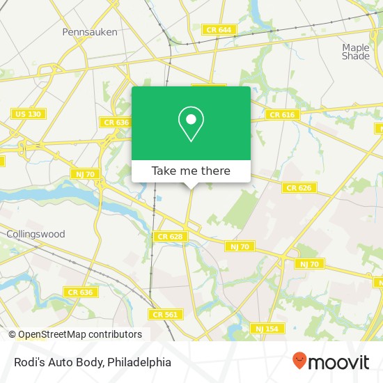 Rodi's Auto Body map