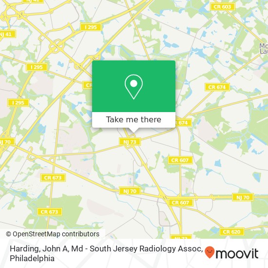 Harding, John A, Md - South Jersey Radiology Assoc map