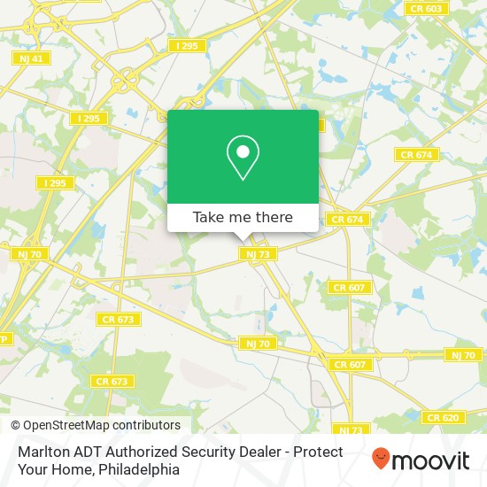 Mapa de Marlton ADT Authorized Security Dealer - Protect Your Home