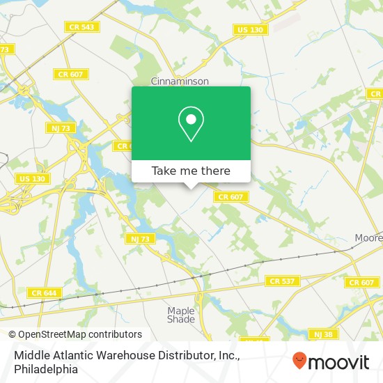 Middle Atlantic Warehouse Distributor, Inc. map