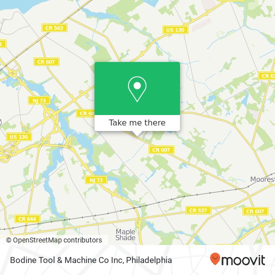 Mapa de Bodine Tool & Machine Co Inc