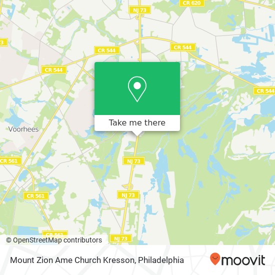 Mount Zion Ame Church Kresson map