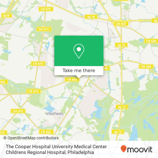 Mapa de The Cooper Hospital University Medical Center Childrens Regional Hospital