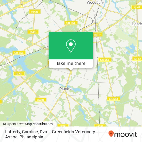 Mapa de Lafferty, Caroline, Dvm - Greenfields Veterinary Assoc