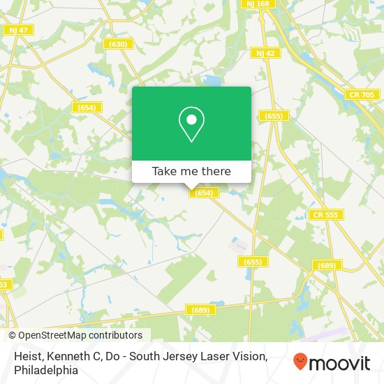 Heist, Kenneth C, Do - South Jersey Laser Vision map
