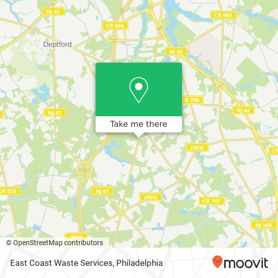 East Coast Waste Services map