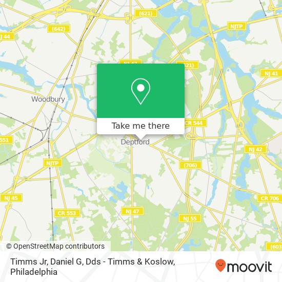 Mapa de Timms Jr, Daniel G, Dds - Timms & Koslow