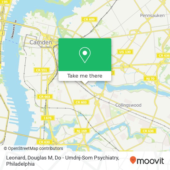 Leonard, Douglas M, Do - Umdnj-Som Psychiatry map