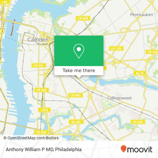 Anthony William P MD map