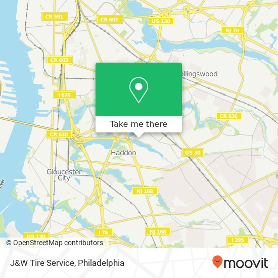 J&W Tire Service map