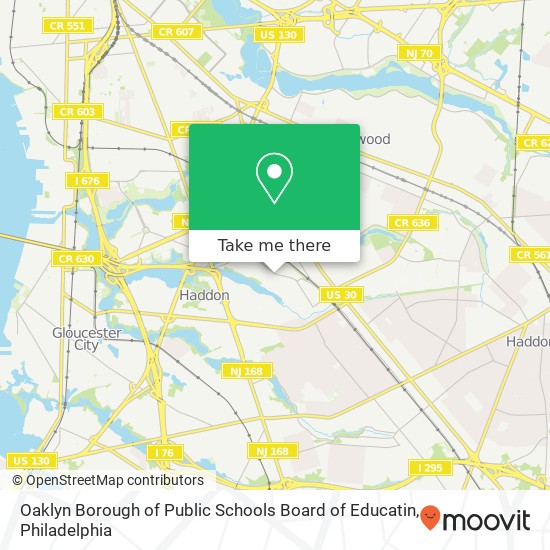 Oaklyn Borough of Public Schools Board of Educatin map