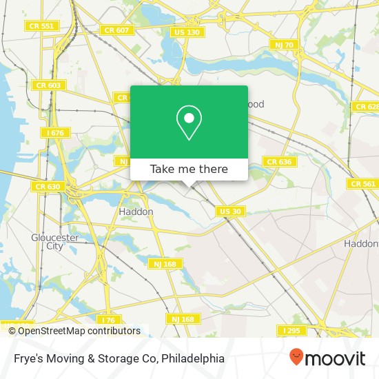 Frye's Moving & Storage Co map