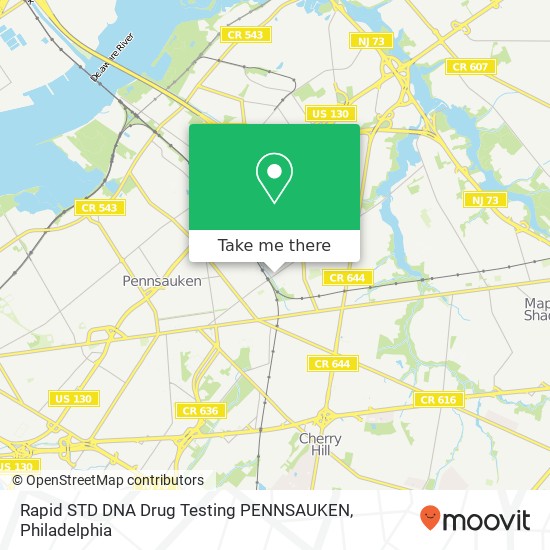 Rapid STD DNA Drug Testing PENNSAUKEN map