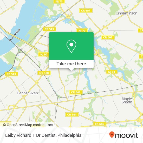 Leiby Richard T Dr Dentist map