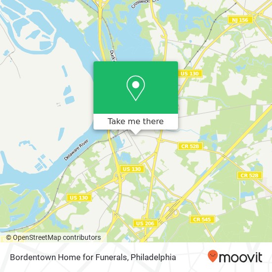 Bordentown Home for Funerals map