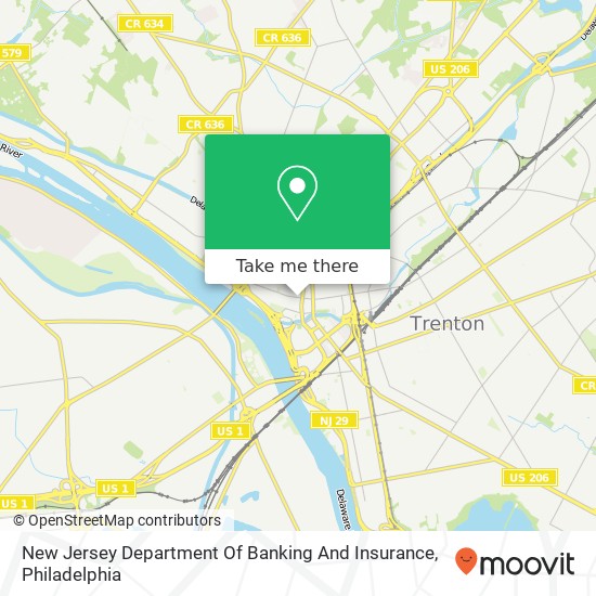 Mapa de New Jersey Department Of Banking And Insurance