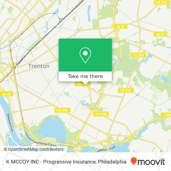 K MCCOY INC - Progressive Insurance map