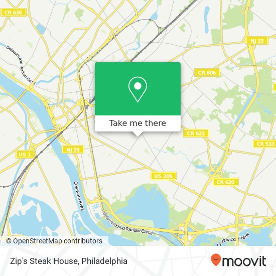 Mapa de Zip's Steak House