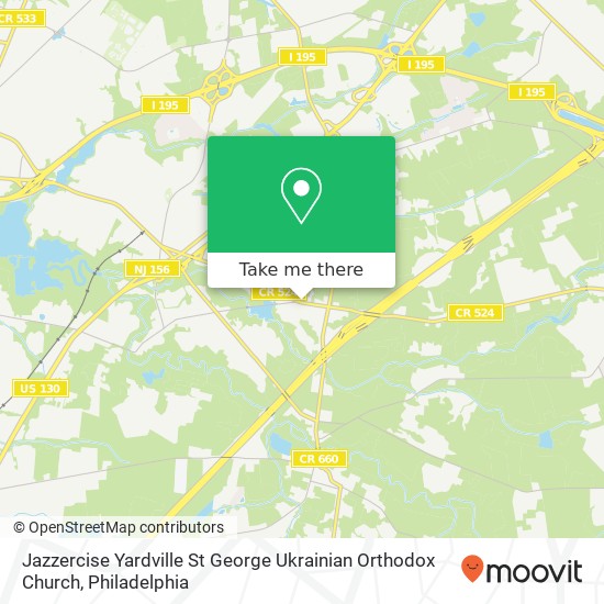 Jazzercise Yardville St George Ukrainian Orthodox Church map