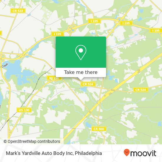 Mark's Yardville Auto Body Inc map