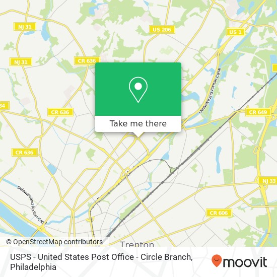 Mapa de USPS - United States Post Office - Circle Branch
