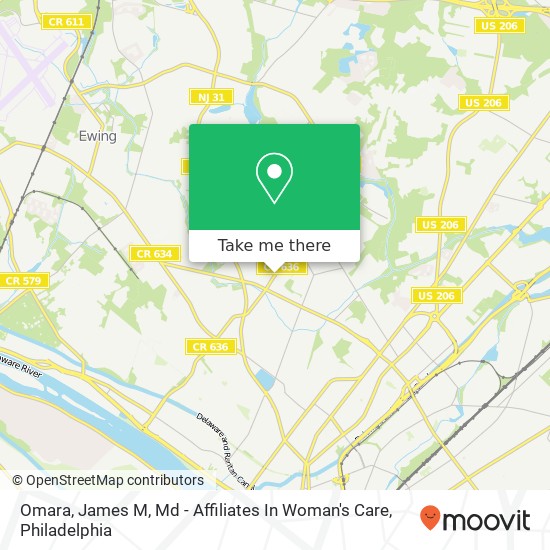 Omara, James M, Md - Affiliates In Woman's Care map