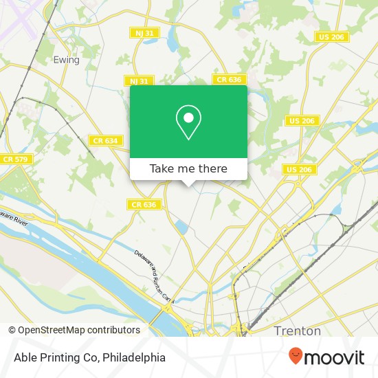 Able Printing Co map