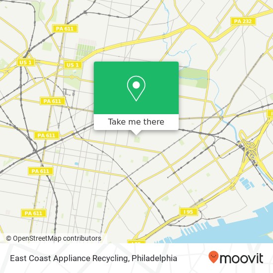 East Coast Appliance Recycling map