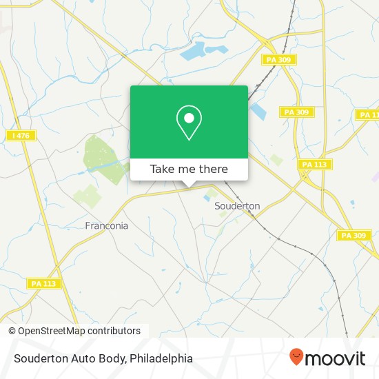 Mapa de Souderton Auto Body