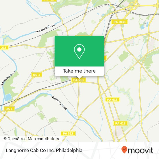 Langhorne Cab Co Inc map