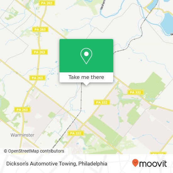 Dickson's Automotive Towing map