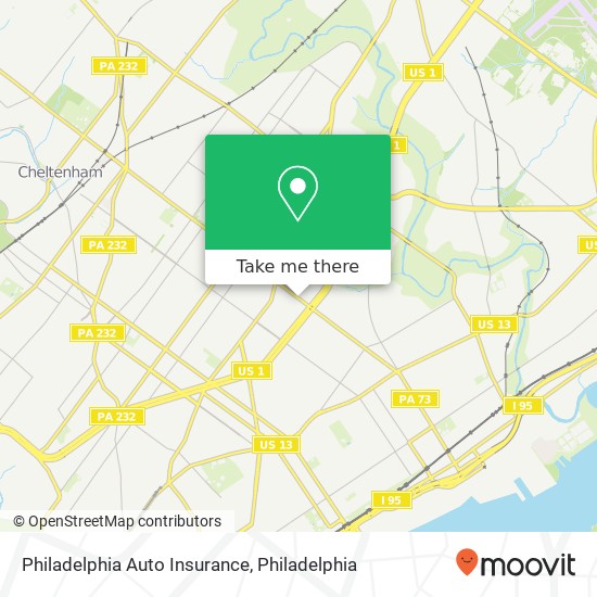 Philadelphia Auto Insurance map