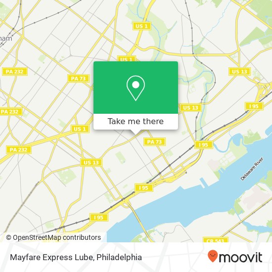 Mayfare Express Lube map